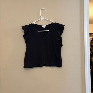 Elegant Black V-Neck Blouse